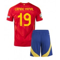 Spanien Lamine Yamal #19 Fußballbekleidung Heimtrikot Kinder EM 2024 Kurzarm (+ kurze hosen)